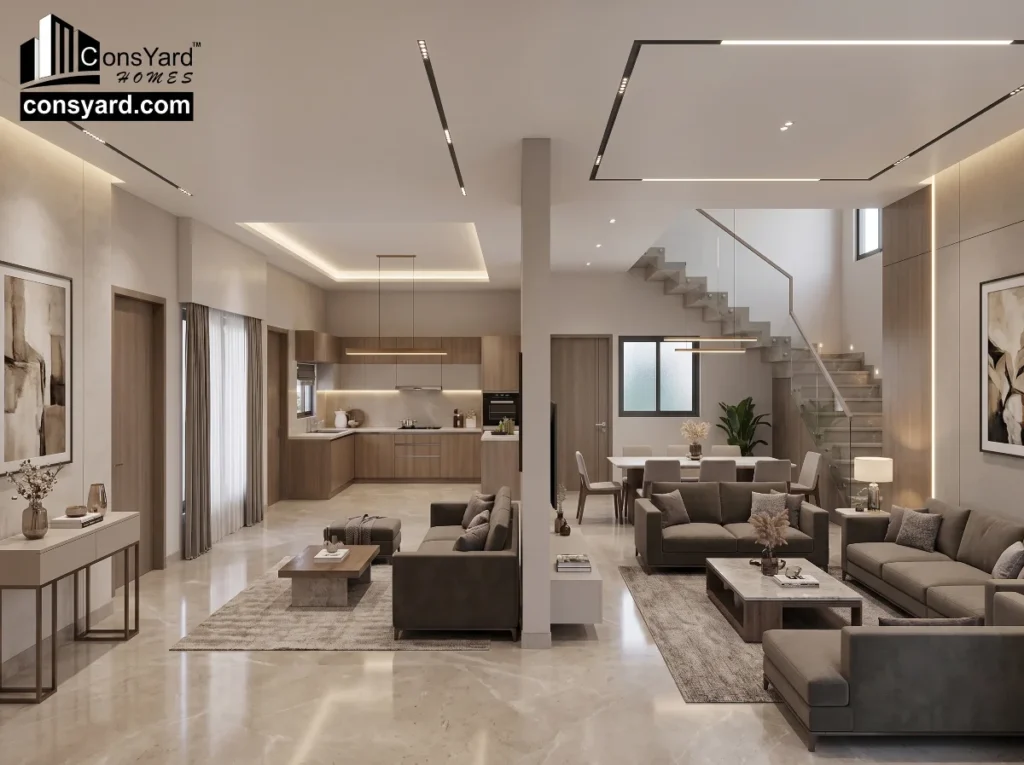 double-height living room design double-height living room design
